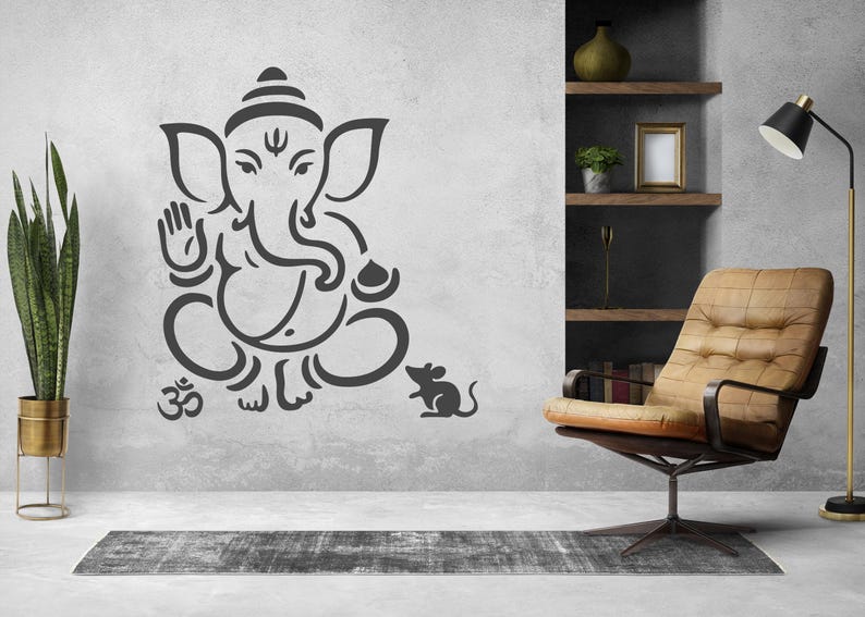 Ganpati Bappa stencil art featuring Lord Ganesha. Perfect for Ganesh Chaturthi, Diwali, wall décor, fabric printing, rangoli, and festival crafts. Works with Cricut, Silhouette, CNC, and laser cutting.