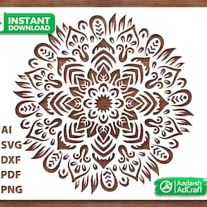 Mandala Schablone SVG | Aufwändige Muster-Vorlage für Wandkunst, Möbelmalerei, Stoffdruck, Kuchenhandwerk, Cricut & Silhouette