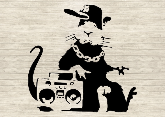 Fabulous Tableau Décoratif Toile Imprimée Banksy Street Art Karcher Peinture Rupestre Graffiti (71 Cm X 60 Cm