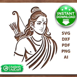 May include: A detailed illustration of a figure with a bow and arrows, featuring intricate cut-out details. The image includes the text "Instant Download" and file format options. The design is set against a white background.