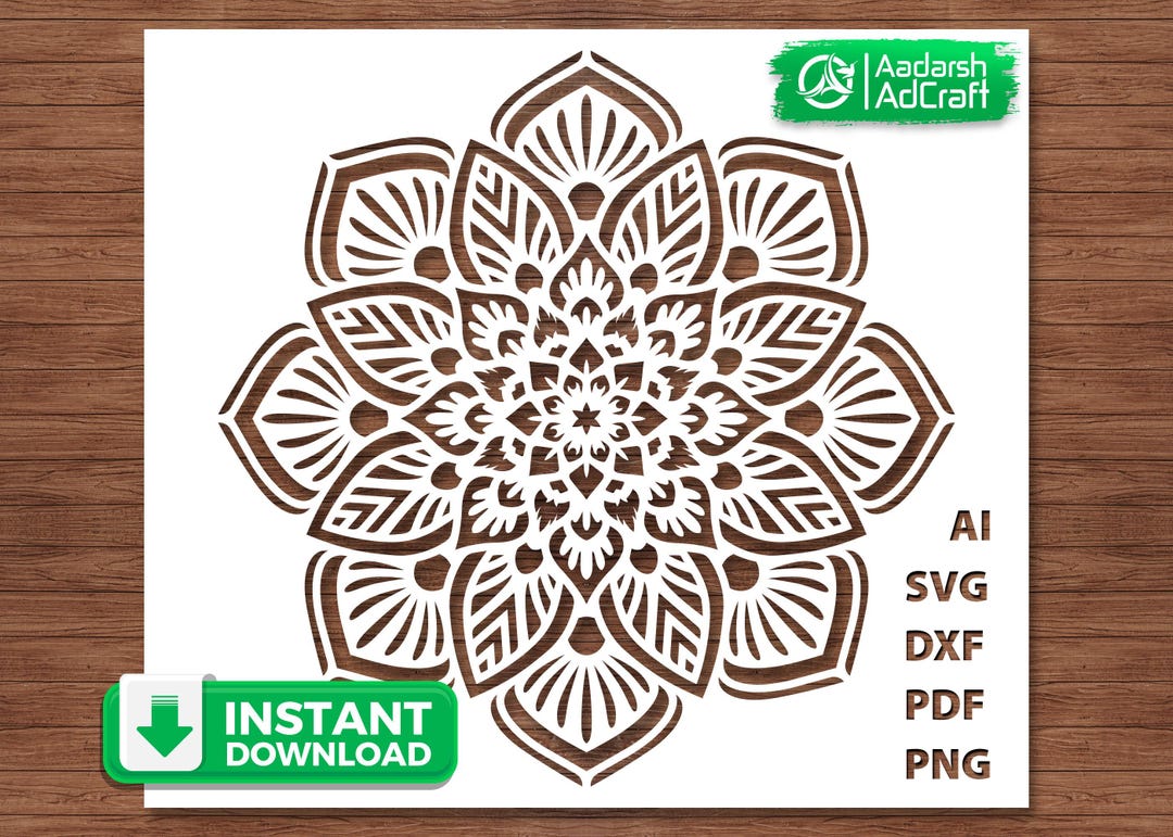 Hand Drawn Mandala Stencil SVG, Sacred Geometry Template for DIY Wall ...