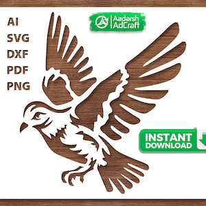 Pigeon Bird Flying Stencil Art, Vector SVG, dxf, Pigeon Art, Dove Bird Art, Wildlife Art, Wall Decor Pattern, DIY Craft, Laser Cut, Cricut