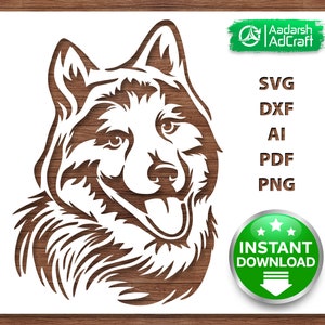 Siberian Husky Dog SVG Stencil Art, Digital Instant Download, Siberian Husky Dog Face Stencil Art, DIY & Home Decor Art, Decorative Designs