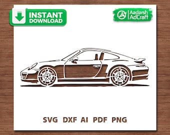 Stylish Car SVG, Sports Car Stencil SVG, Classic Sports Car Cut File for Cricut, Supercar SVG, Laser Cut Design