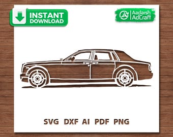 Royal Car Stencil SVG Cut File, Luxury Car, Classic Sedan SVG for Cricut, Laser Cut Design