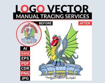 Convert Blurry Artwork to Vector | Detailed Illustration Tracing | Manual Vector Redraw | SVG EPS PDF