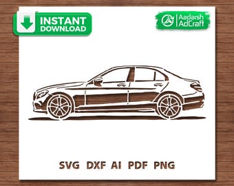 Luxury Car SVG, Stylish Car Stencil SVG, Luxury Sedan Cut File for Cricut, Premium Car SVG, Laser Cut Design
