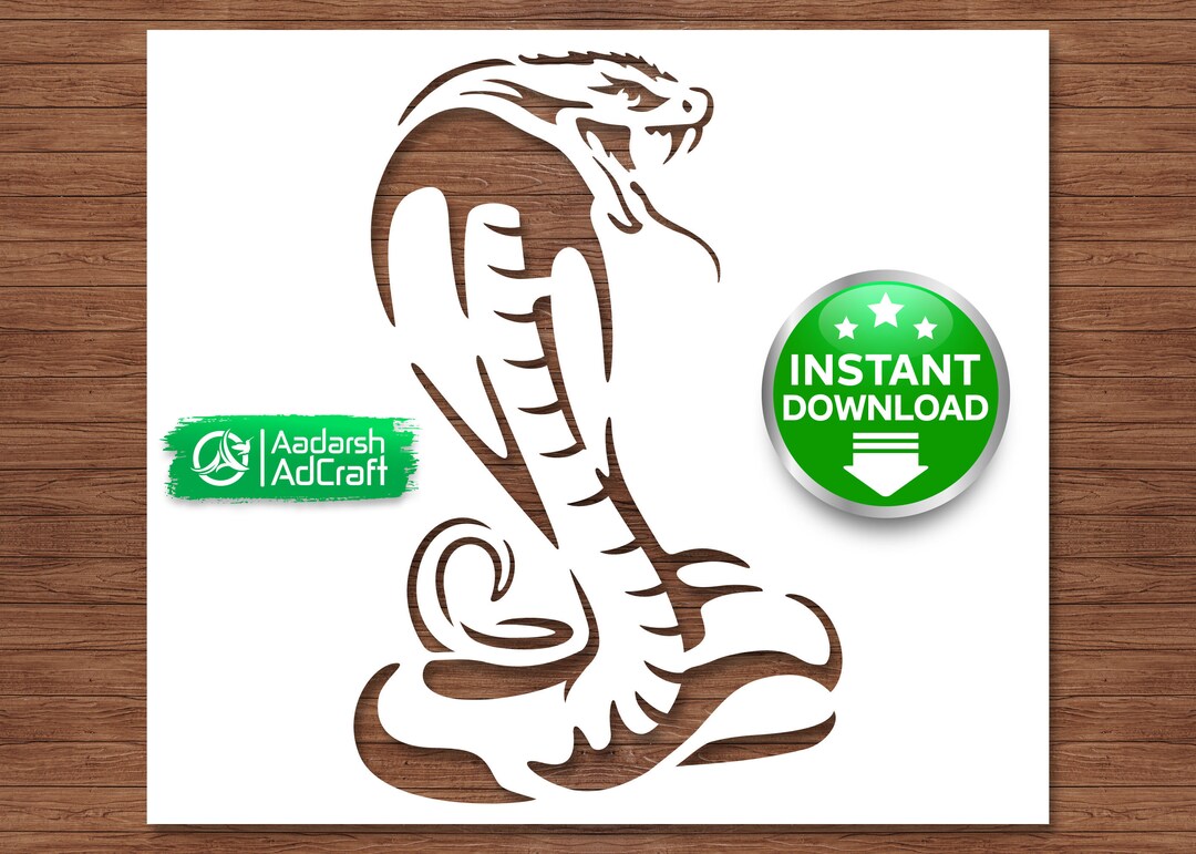 Snake Deadly Stencil Art, Reptile Stencil, Snake Art, Serpent Design, Wall Décor Stencil, DIY