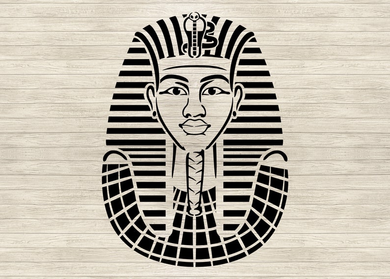 Pharaoh Tutankhamun Mask Stencil Art SVG Dxf Egyptian Art - Etsy