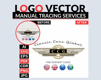 High Resolution Vector Conversion Service | Convert Logo to Vector | Clean Professional Redraw | SVG EPS PDF Files