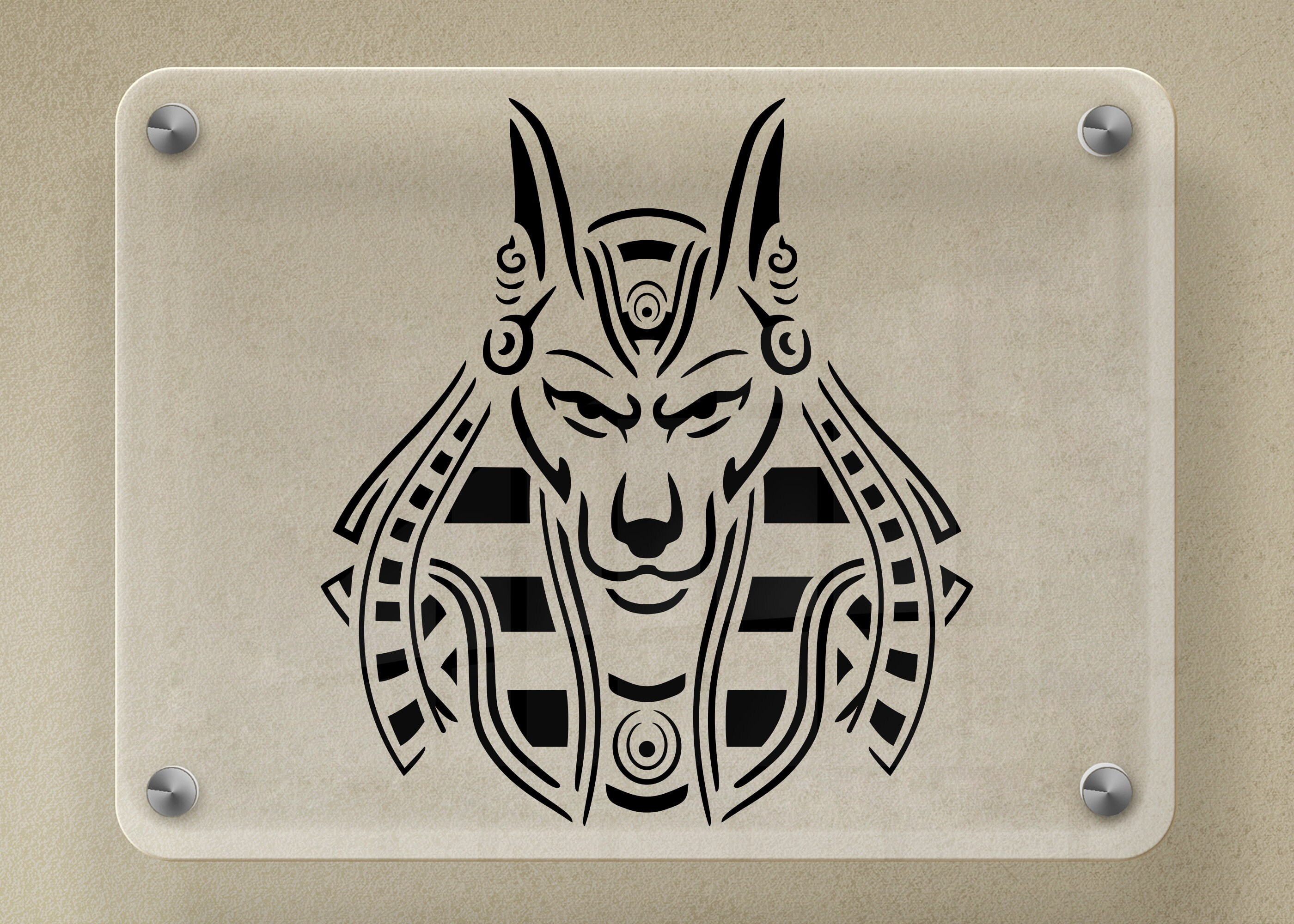 Pharaoh Anubis God Stencil Art | Egyptian Deity SVG, Ancient Wall Decor ...