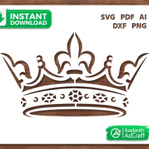 Vintage Prince Crown Stencil Art, Royal Crown, Royal Theme, Wall Decor, SVG, dxf, Wall Decor Pattern, DIY Craft, Laser, Cricut Silhouette