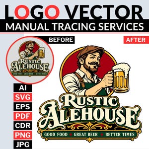 Tracciamento vettoriale manuale per bordi del logo nitidi / Ridisegno del logo in formato vettoriale ad alta risoluzione SVG EPS PDF