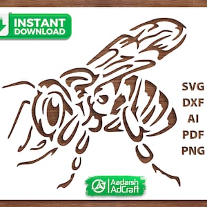 Bee Stencil Art, Vector SVG, dxf, PNG, Honey Bee Stencil, Bumblebee Art, Nature inspired, Wall Decor Pattern, DIY Craft, Laser Cut, Cricut