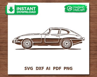 Speed Vintage Car SVG, Classic Car Stencil SVG, Vintage Sports Car Cut File for Cricut, Retro Car SVG, Laser Cut Design