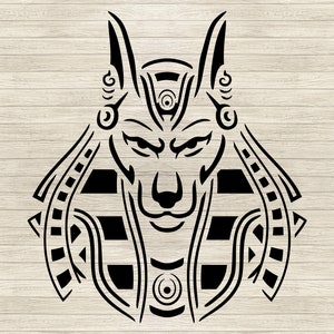 Pharaoh Anubis God Stencil Art | Egyptian Deity SVG, Ancient Wall Decor ...