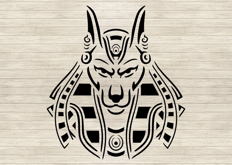 Pharaoh Anubis God Stencil Art | Egyptian Deity SVG, Ancient Wall Decor ...