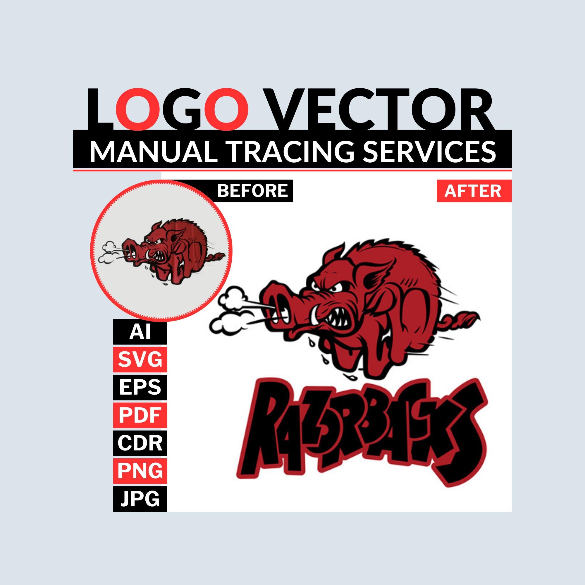 Practice Player Razorback Logo Mascot Logo Vector Tracing | Sports Team Logo to Vector | Razorback ...