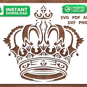 Antique King Crown Stencil Art, Royal Crown, Royal Theme, Wall Decor, SVG, dxf, Wall Decor Pattern, DIY Craft, Laser, Cricut Silhouette