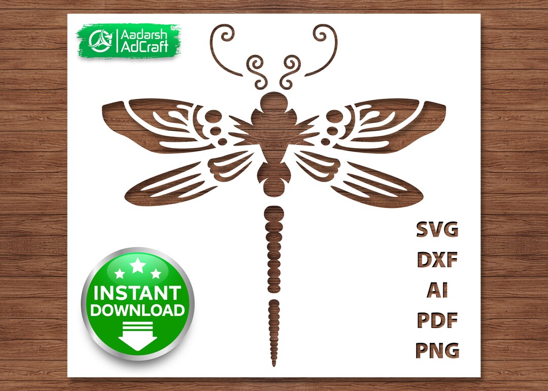 Dragonfly Creative Art Stencil, Vector SVG, Dxf, Dragonfly Stencil ...
