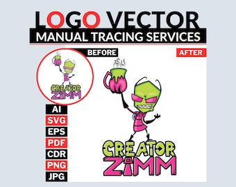 Convert Hand Drawn Logo to Vector | Cartoon & Mascot Logo Tracing | Manual Vector Art | SVG EPS PDF