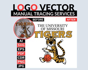 写真をベクターアートロゴに変換 | マスコットロゴ再現 | 手動トレース | 高解像度 SVG EPS PDF