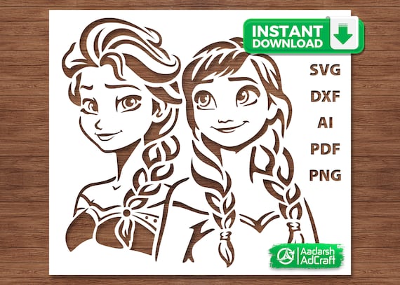 アナと雪の女王 ステンシルアート | ディズニー風プリンセス SVG