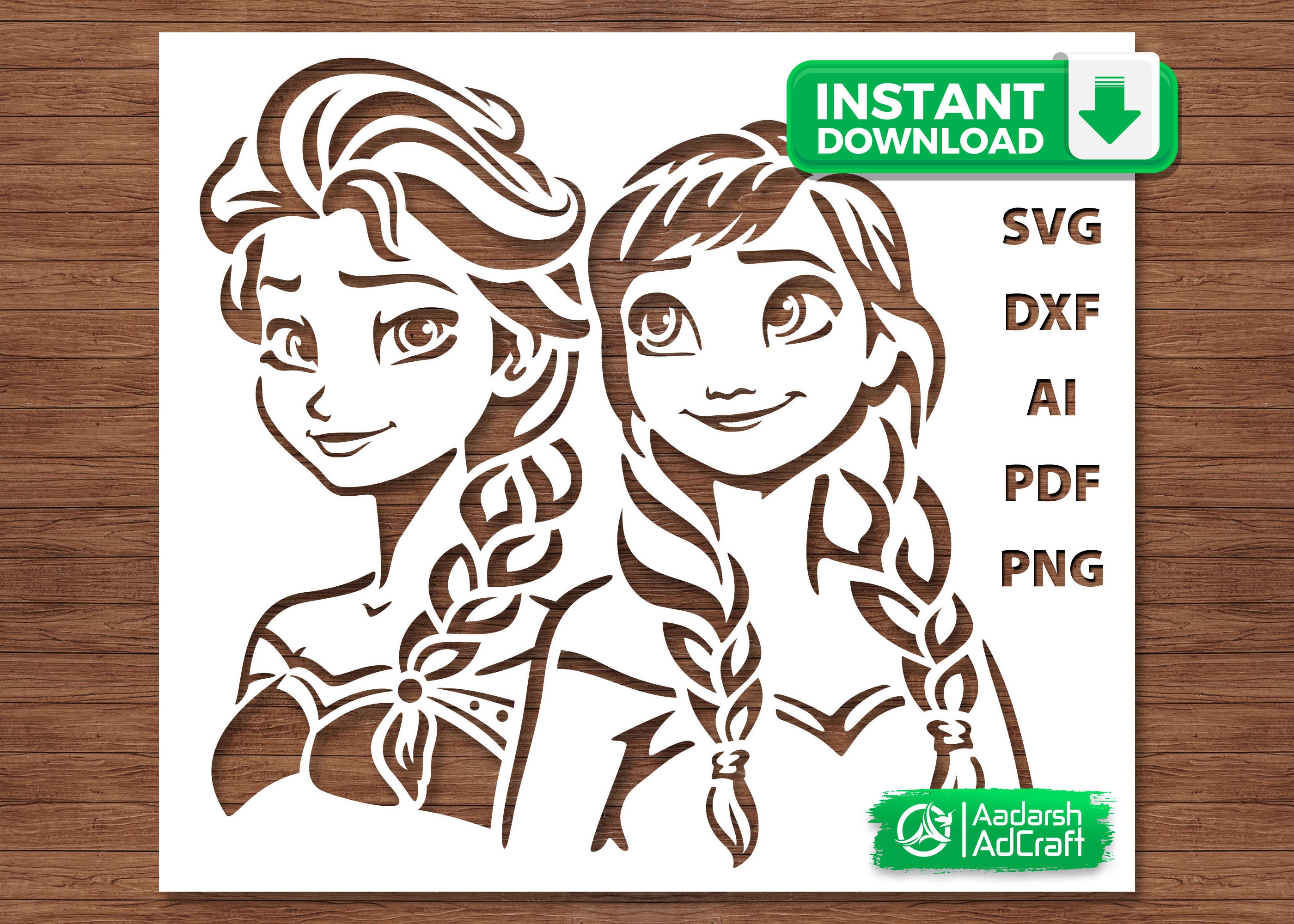 アナと雪の女王 ステンシルアート | ディズニー風プリンセス SVG