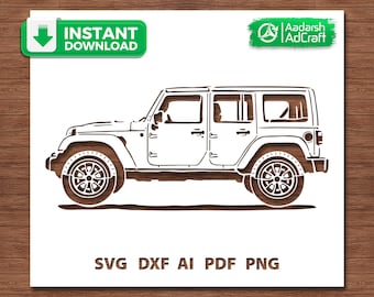 Power SUV SVG, Off Road SUV Cut File for Cricut, 4x4 Vehicle svg, Adventure Car Laser Cut Design