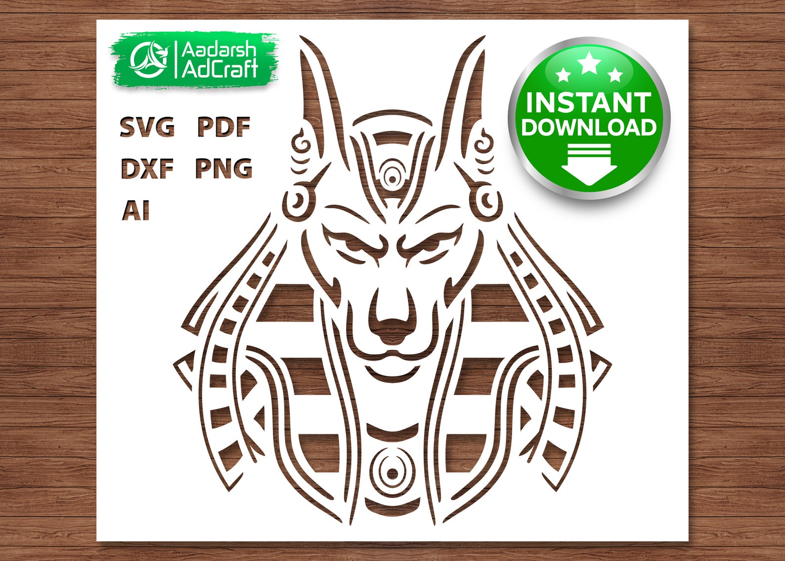 Pharaoh Anubis God Stencil Art | Egyptian Deity SVG, Ancient Wall Decor ...