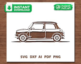 Classic Car Stencil SVG, Vintage British Car Side Profile Cut File, Retro Car Design for Cricut, Laser Cutting, Glowforge, CNC, Vinyl & DIY