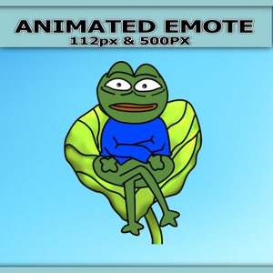 Emote Lurk, Animated Emote, Pepe, Frog, Alert, Cute &quot;Twitch & Discord Instant Download, 2 FREE PNG