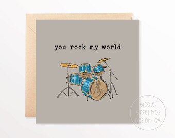 Printable Card | You Rock My World | Printable Valentine's Day Card | Appreciation Card For Her Him