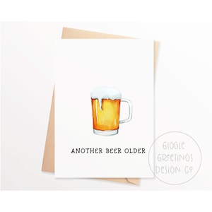 Cartão imprimível | Outra Cerveja Mais Velha | Aniversário engraçado | Cartão de aniversário imprimível | Cartão de aniversário para ela, ele