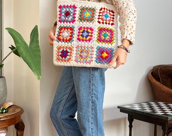 Sweet granny square tote bag