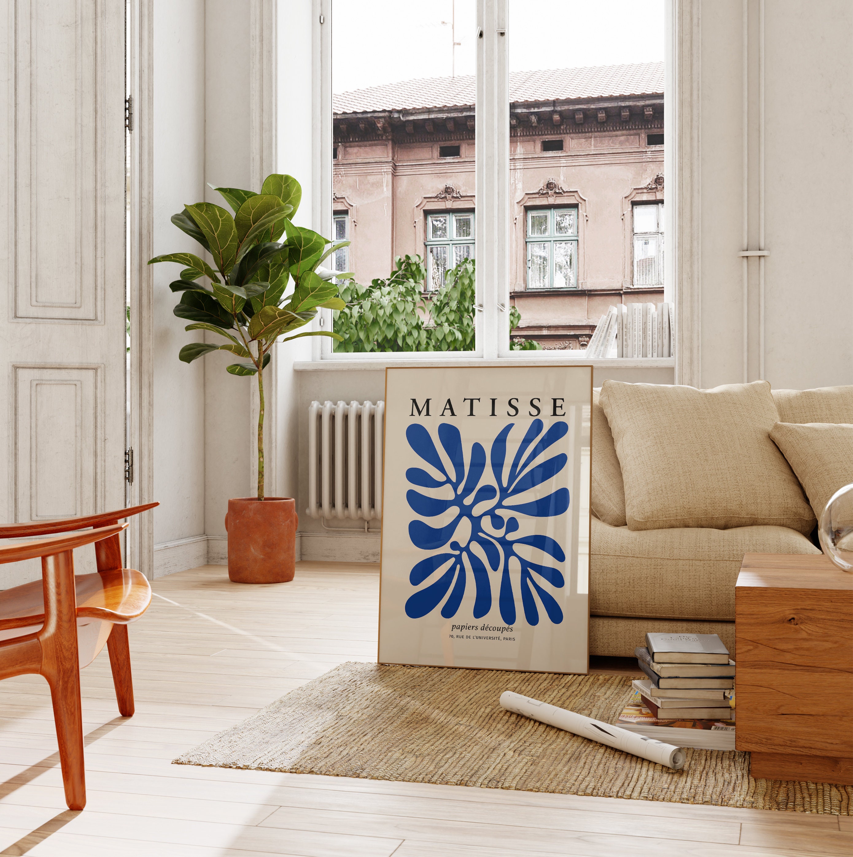 Matisse Palm Leaf Art Print Blue Matisse Vintage Poster Abstract Leaf matisse-palm-leaf-art-print-blue-matisse-vintage-poster-abstract-leaf