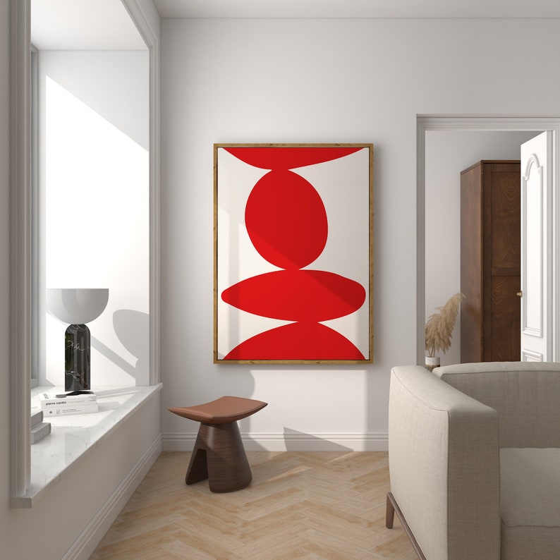 Abstract Red Wall Art Bold Red Art Print Bold Modern Art Etsy
