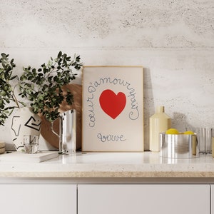 Henri Matisse Heart Art Print Matisse Coeur D'Amour Poster, Cute French Artwork for Living Room Gallery Wall Decor, Matisse Coeur Print