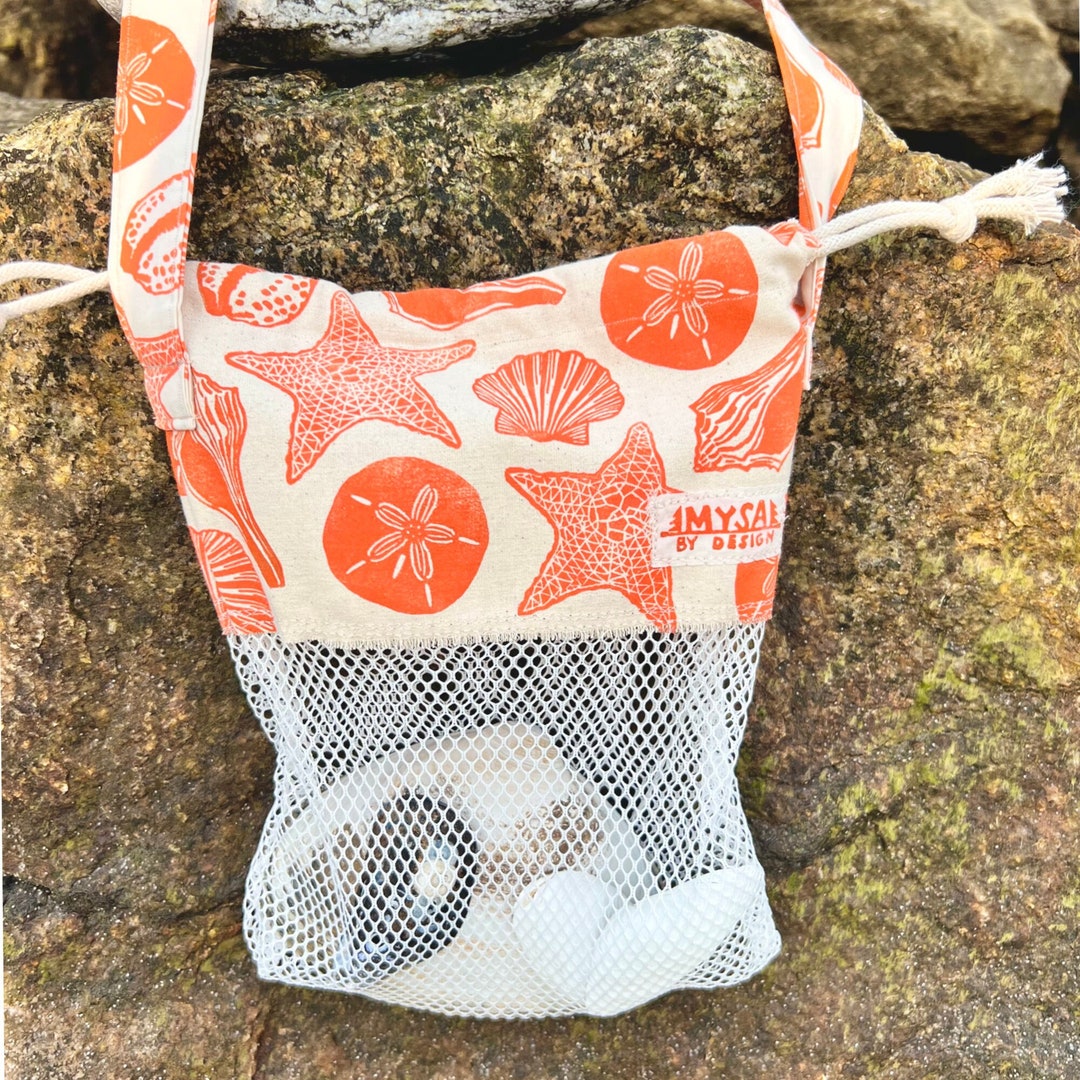 Sea Shell Collection Bag Seashell Bag Beach Bag Ocean Bag Etsy
