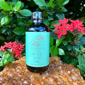 Black Seed Oil - Organic Natural - Cold Pressed - Black Cumin Seed - Nigella Sativa - 4 oz - Pure Virgin Oil - Wellness Health- Hair Skin