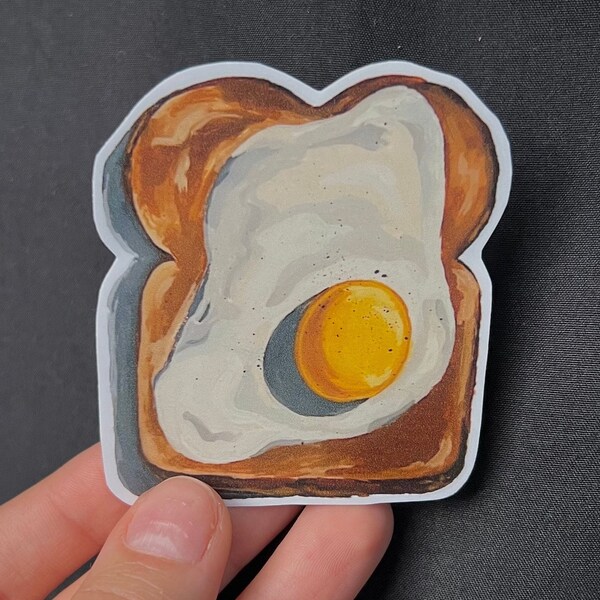 large egg and toast sticker