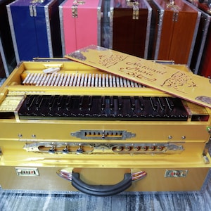 National Music Premium Luxury 3 Line 9 Scale Changer Harmonium With Built in Shruti Box System