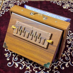 Shruti Box 16x12x3 Inches, Pure teak wood, Natural color, musical instrument tuned 440Hz & 432Hz
