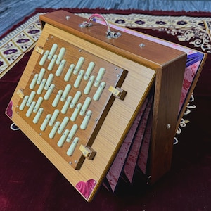 National Music Shruti Box SL3, 3 Octave C3 to C6, Teak Wood,Laminated, Large Size (16x12x3 inches)