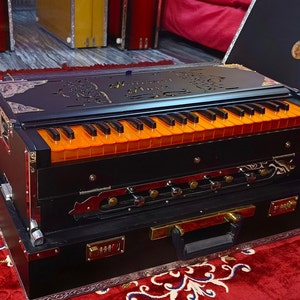 Premium Special Edition 2 Line Portable Harmonium - Matte Black
