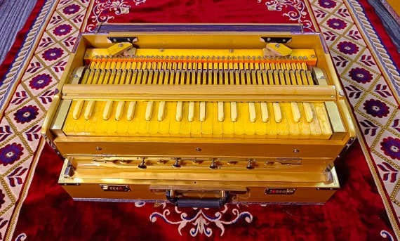 National Music Premium Special Edition 2 Line Portable Harmonium Golden Finish Etsy
