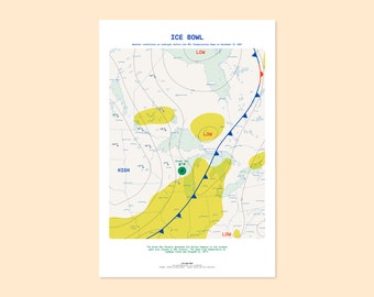 Wisconsin / Ice Bowl / map art print