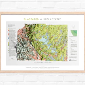 Madison WI / Glaciated + Unglaciated / map art print