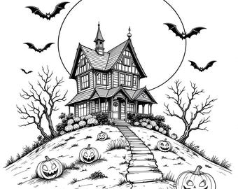 10 Spooky Halloween Coloring Pages – Printable AI-Inspired Halloween Fun