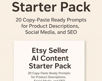 AI-Prompts für Etsy-Verkäufer - Produktbeschreibungen, Social Media, Seo-Titel - Digitaler Download